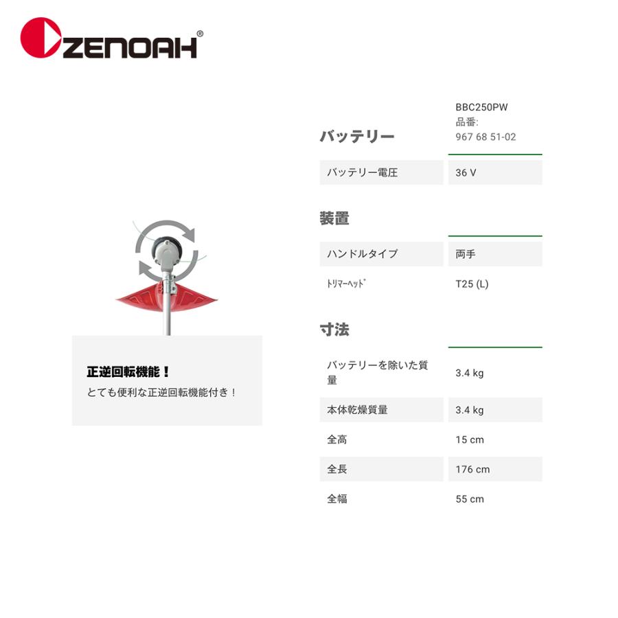 NOAH ゼノア 刈払機 ZENOAH バッテリー刈払機 本体のみ BBC250PW 36V