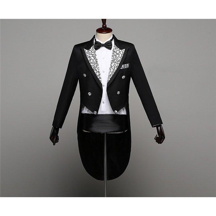 楽天市場】 燕尾服 メンズ ジャケット 4点セット タキシード 演出服