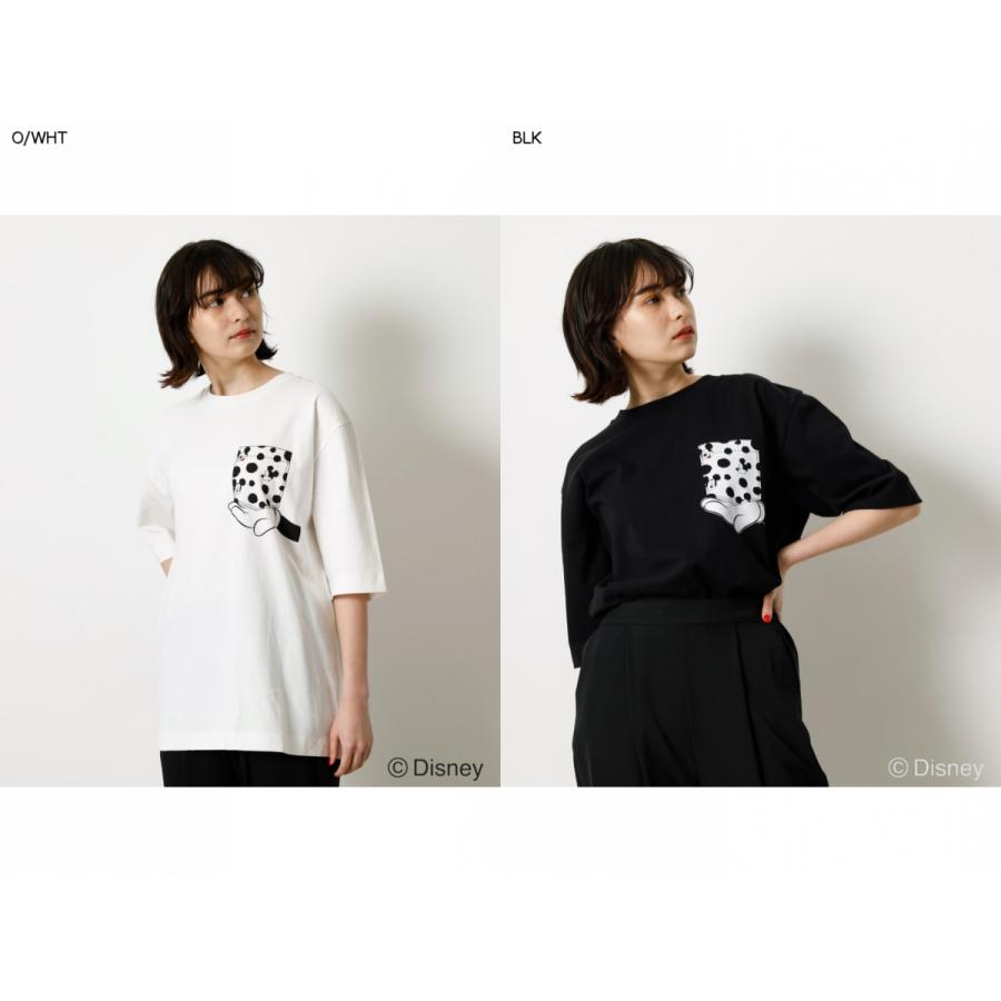 Pocket Mickey Tee ポケットミッキーtシャツ レディース トップス カットソー 5部 7部袖 Markdown 250dsg90 324e Azul By Moussy 通販 Yahoo ショッピング