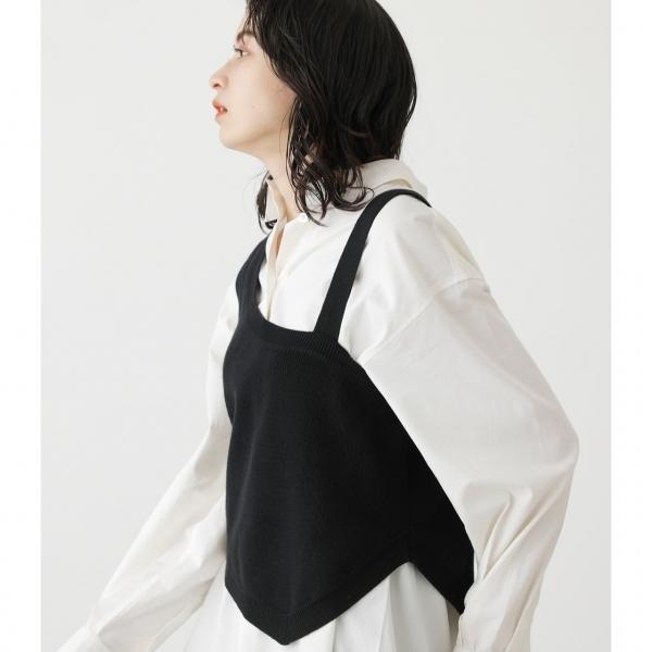 ASYMMETRY KNIT VEST/アシンメトリーニットベスト/レディース/トップス タンクトップ  ノースリーブ【SALE】｜azulbymoussy｜03