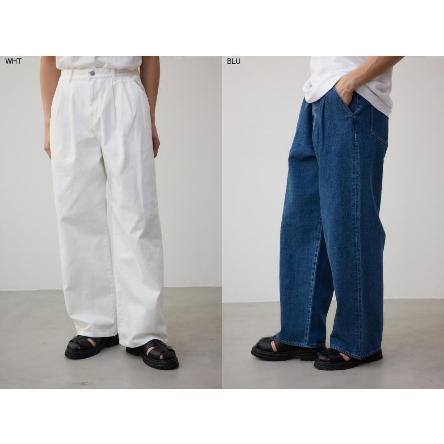 AZUL DENIM ハイウエストワイド/メンズ/ボトムス デニムパンツ  ロング｜azulbymoussy｜02