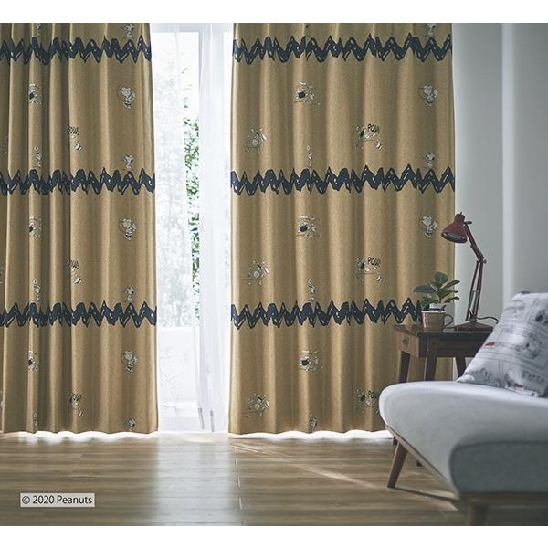 スミノエ _ スヌーピー カーテン 100×135 2枚セット チャック＆ベース
