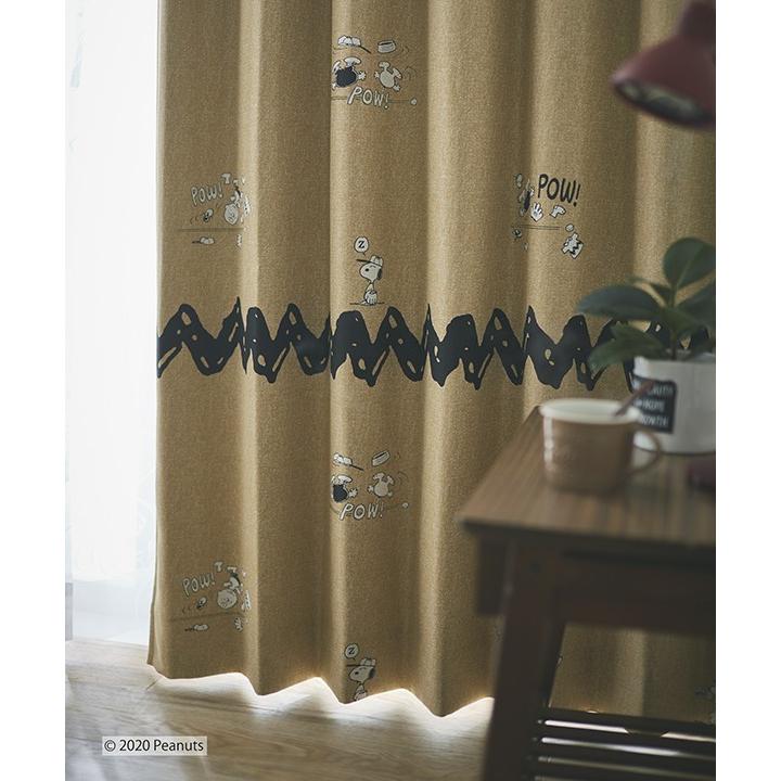 スミノエ _ スヌーピー カーテン 100×135 2枚セット チャック＆ベース