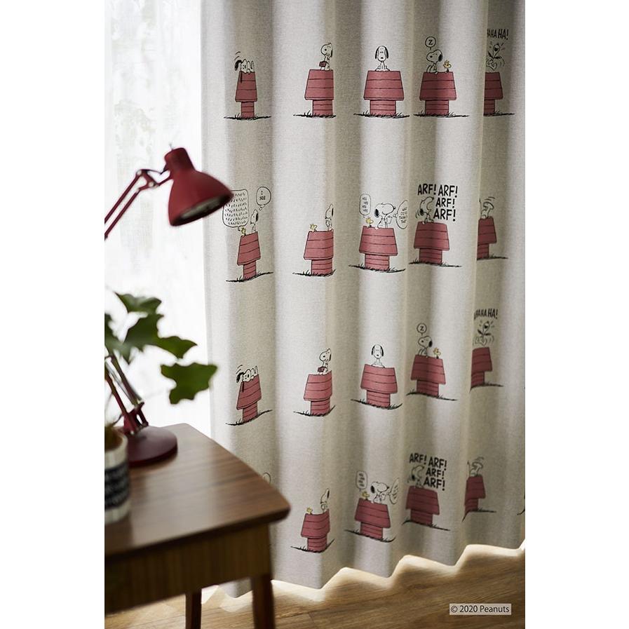 スヌーピーカーテン スミノエ 100×135 ドレープ 遮光 2つ山 1.5倍 スミノエ スヌーピー カーテン 遮光 2級 100×135cm スヌーピー