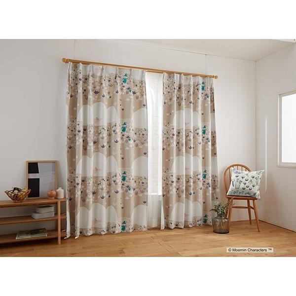 スミノエ ムーミン カーテン スナフキン 2枚セット ドレープ ベージュ