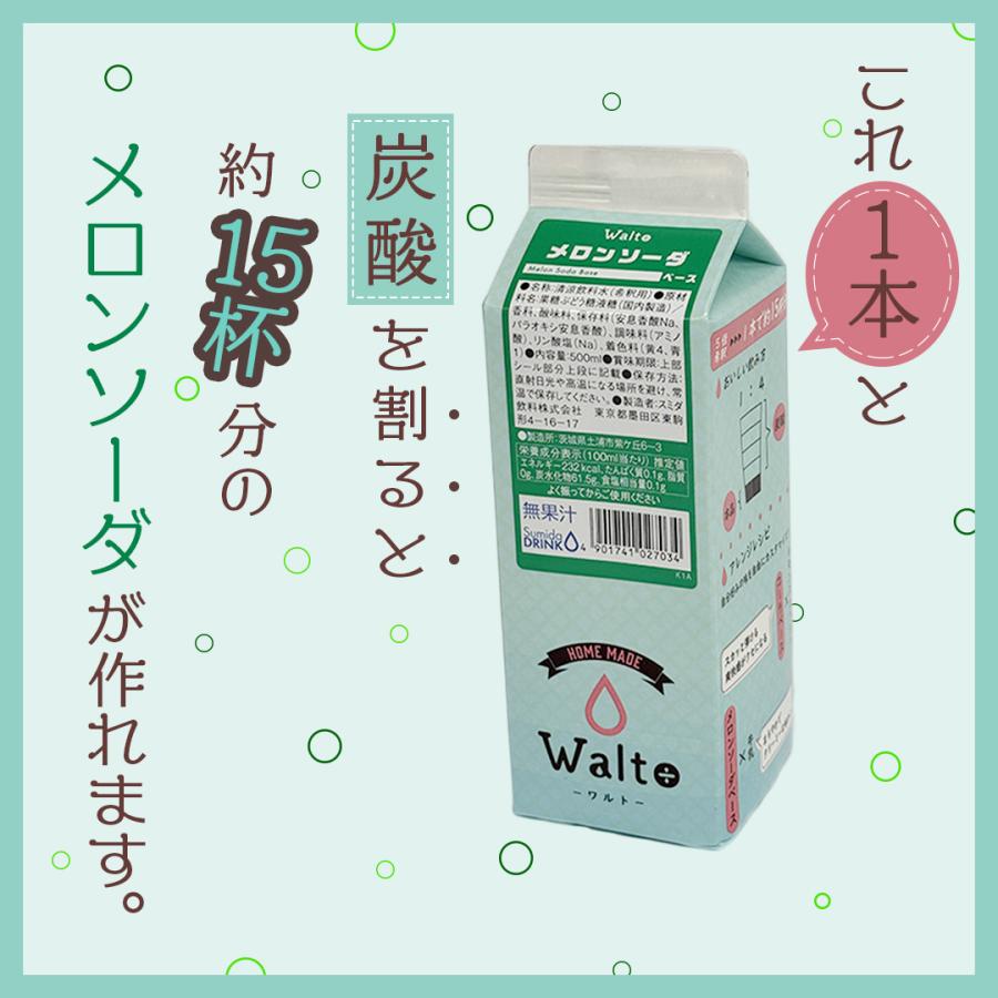 スミダ飲料 ミニWalto メロンソーダベース 500ml / 希釈|飲料|ソーダ