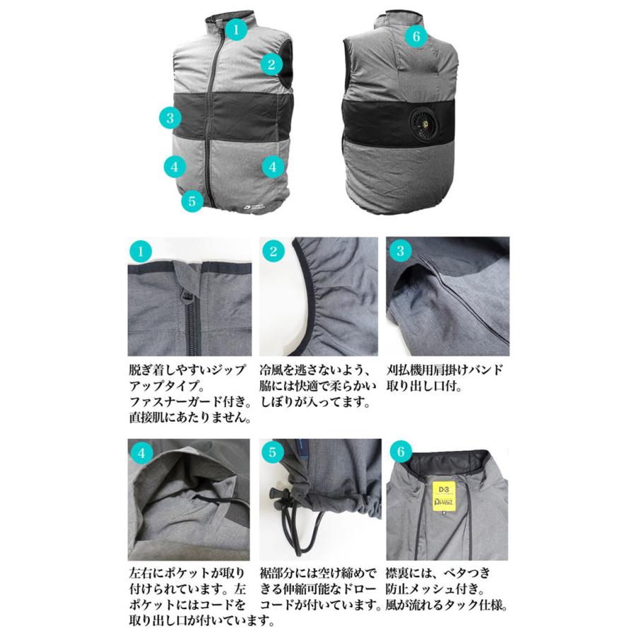 CUC ファン付きベスト 空調ウェア 空調作業服 セット シングルファン