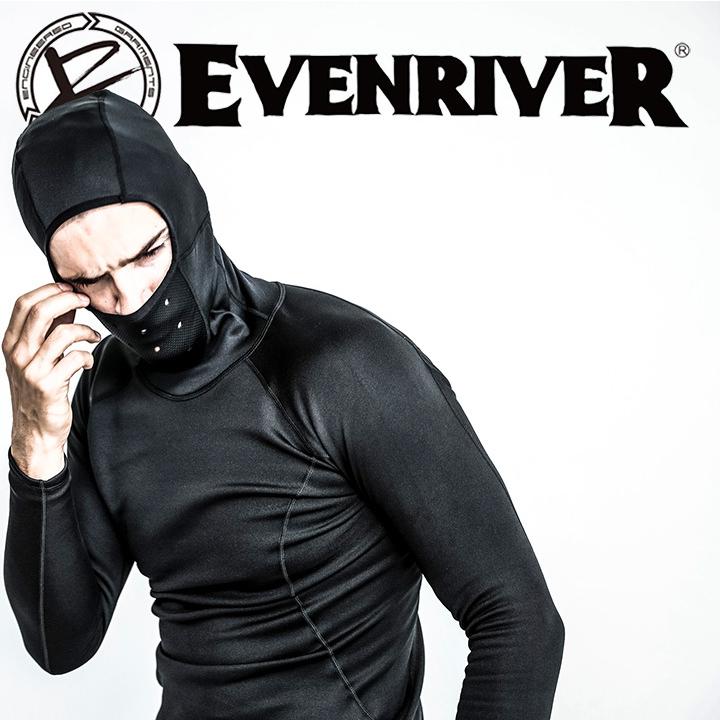 EVENRIVER 防寒インナーシャツ 厚手 フード付き 3WAY 裏起毛 目出し帽 