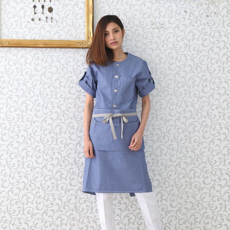 シャツコート　RH6524　HAKUI　半袖　レディース　セブンユニフォーム　制服　白衣　コックコート　レストラン　厨房　飲食店　メンズ　綿100%　カフェ　ユニフォーム