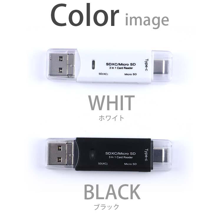 type-C/microUSB/USBに対応microSD/SD 読み込み可能なカードリーダー