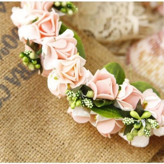 ヘッドドレス ハンドリング1つ 花冠 3花かんむり ウエディング花冠 花輪 森ガール ティアラ 高級造花 結婚式 手作り 造花 海外旅行 キッズ花冠 マーメード Yfskmnkakann3 アズナ 通販 Yahoo ショッピング