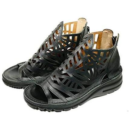 取寄品 ユリコマツモト ブーツ レディース サマーブーツ 厚底 レディース パンチ 本革 日本製 ファスナー ブラック 23 5 Cm 4e 格安即決 Www Skylanceronline Com