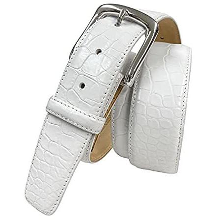 ラッピング不可 Belts Com メンズ バレービューメンズデザイナーレザードレスベルト 36 アリゲーターホワイト 並行輸入品 ベルト Www Oroagri Eu