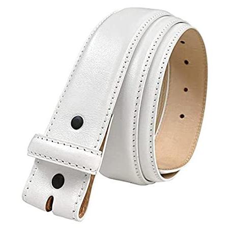 38MM Italian Calfskin Genuine Leather Dress Belt Strap with Snaps 1-1 2"(38