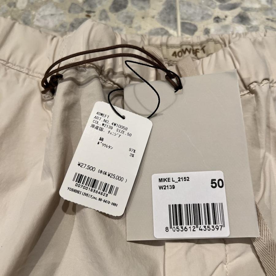 40WEFT フォーティーウェフト 綿 パンツ 新作4W10058-2139 : AZUR