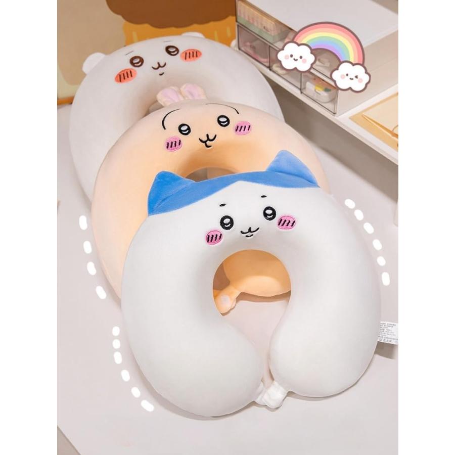 ちいかわ うさぎ ハチワレ 激かわ U型 ネックピロー オフィス 寝室