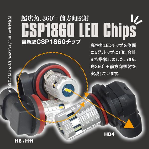 LED フォグ ノート 前期 E11 H17.1〜H19.12 H8 イエロー フォグランプ 3000K 最新型CSP1860チップ 2個セット (ネコポス送料無料) アズーリ｜azzurri｜03