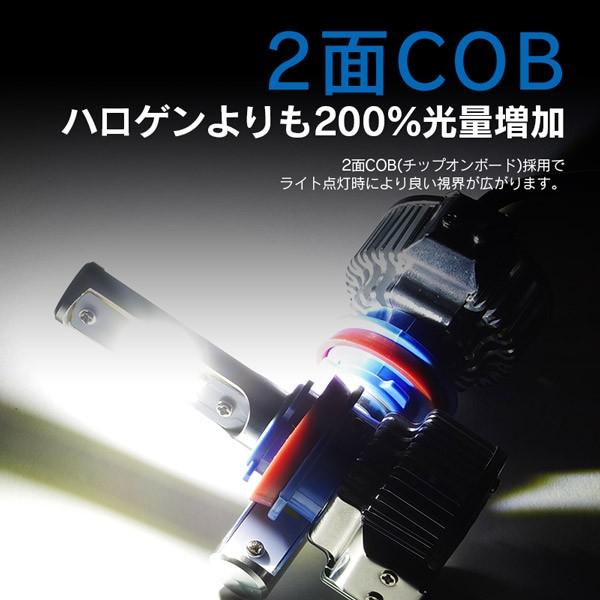 AZ製 LEDヘッドライト HB4 3000K/6000K オールインワン一体型 2000lm 2面COB 12V/24V E802｜azzurri｜03