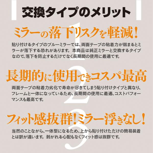 AZ製 20 アルファード/ハイブリッド サイドミラー ブルー ミラー レンズ  防眩 超撥水（交換タイプ）//送料無料 アズーリ｜azzurri｜05