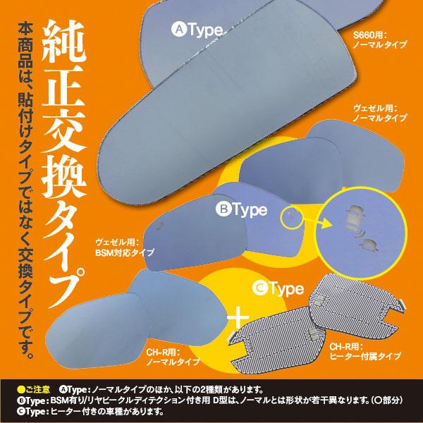 AZ製 80 ヴォクシー/VOXY サイドミラー ブルー ミラー レンズ  防眩 超撥水（交換タイプ）//送料無料 アズーリ｜azzurri｜04