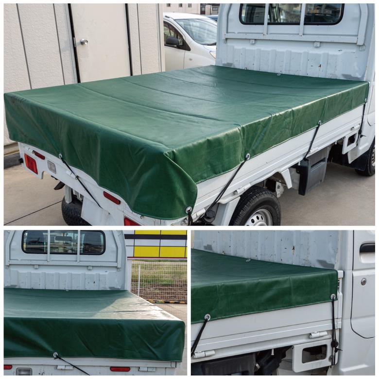 AZ) 軽トラック 軽トラ 荷台シート 厚手 撥水 サイズ220cm×180cm ゴム 