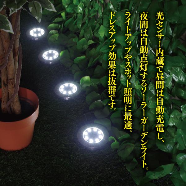 在庫あり Led ガーデンライト ソーラーライト 埋め込み式 防水 スポット照明 ガーデニング 6000k ホワイト 8個セット Organizacaosilveira Com Br