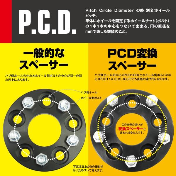 AZ製 PCD変換スペーサー 100→114.3 4穴 P1.25 15mm 2枚セット ワイドトレッドスペーサー アズーリ｜azzurri｜03