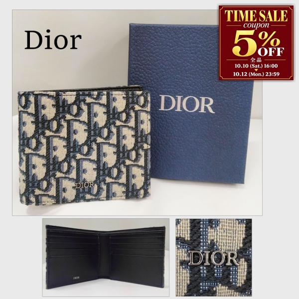 Dior HOMME DIOR 折り財布 二つ折り オブリーク レディース ブラック