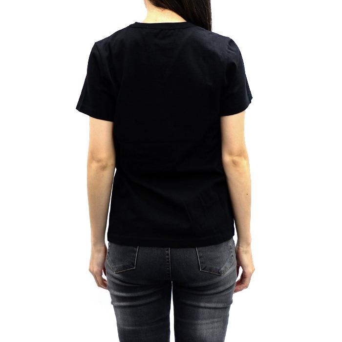 XS【新品】メゾンキツネ レディース 半袖Tシャツ 黒 MAISON KITSUNE（メゾン キツネ） MAISON KITSUNE Tシャツ 半袖 クルー
