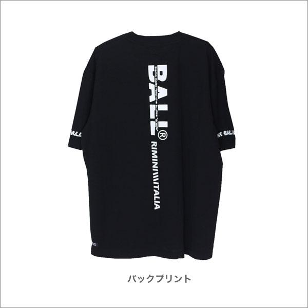 BALLTシャツ メンズ 春夏用 5分袖 ワイドシルエット 黒 M/L : B