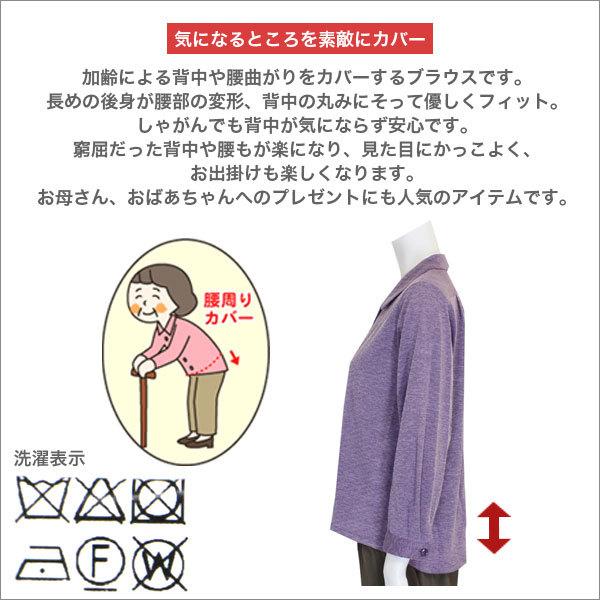 腰の曲がりカバーシャツブラウス レディース 春秋冬用 長袖 ベージュ/ワイン/グリーン S/ML/LL 腰や背中の曲がりカバー ブラウス レディース 春秋冬用 長袖