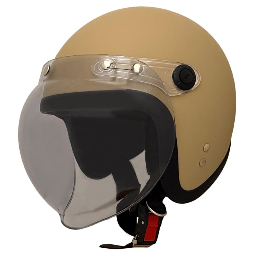 訳あり】 B&B シールド付ジェットヘルメット マットキャメル BB004