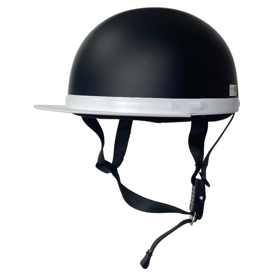 ヘルメット バイク用 ハーフヘルメット 白ツバ半キャップ マット