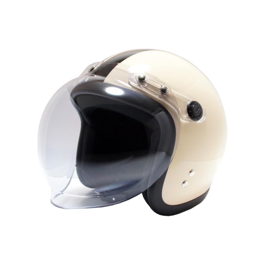 Bamp;B SG安全規格品 シールド付ジェットヘルメット BB004 正規品送料無料 送料無料激安祭 ブラックライン アイボリー