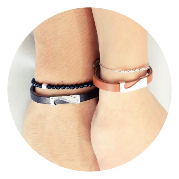 シルバー925 レザー編み オニキス ブレスレット 刻印あり