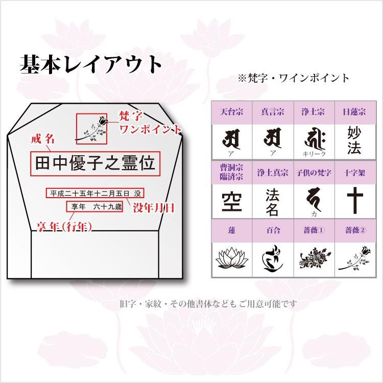 メモリアル 位牌 本位牌 近代 水子位牌 仏具 法名 法名碑 法名軸 仏壇 夫婦位牌 ペット用位牌 モダン仏具_5