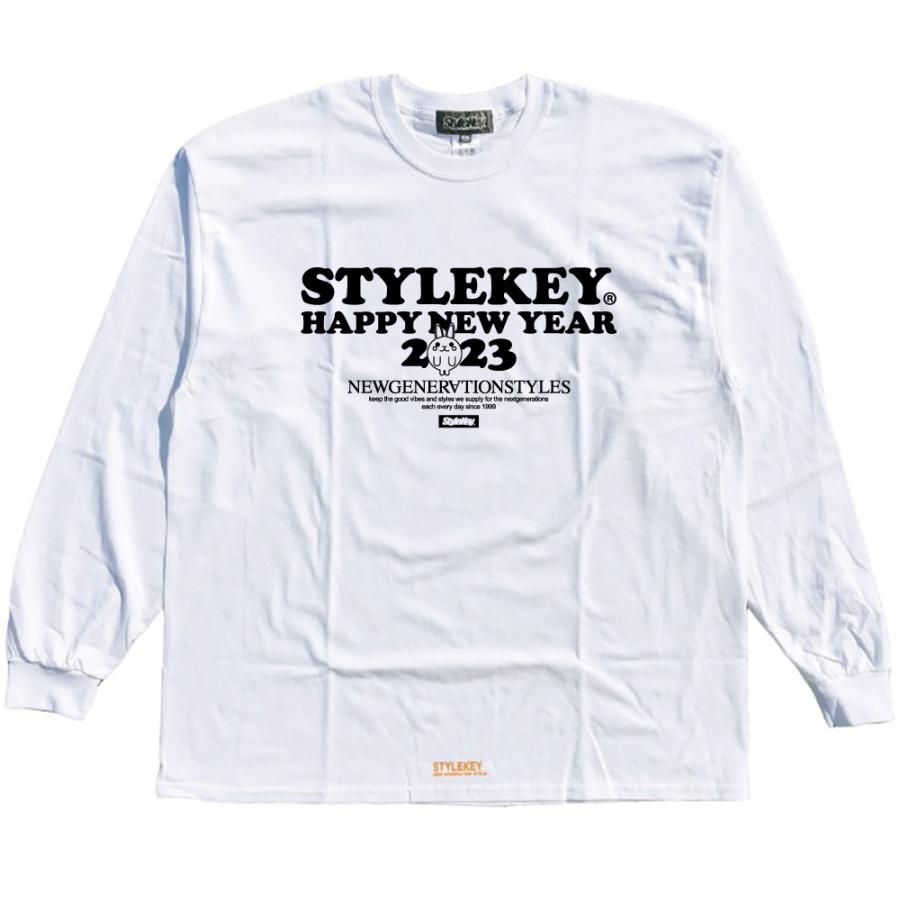 STYLEKEY(スタイルキー) 長袖Tシャツ HAPPY NEW YEAR 2023 L/S TEE(SK23LTD-LS01) ストリート系 限定 B系 うさぎ 大きいサイズ｜b-bros｜04