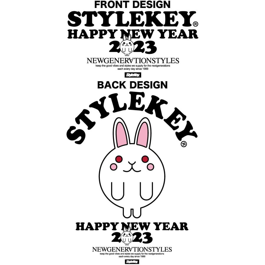【限定商品】STYLEKEY(スタイルキー) スウェットパーカー HAPPY NEW YEAR 2023 HOOD SWEAT(SK23LTD-SWH01) ストリート系 限定 B系 うさぎ 大きいサイズ｜b-bros｜06