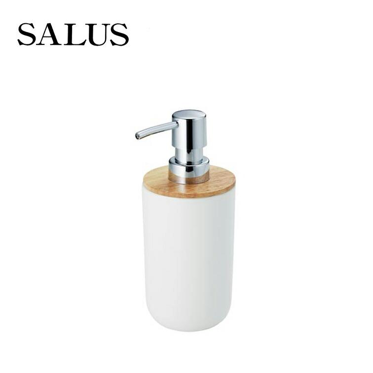 陶器と天然木 ナチュラル ソープディスペンサー SALUS（ 詰め替え