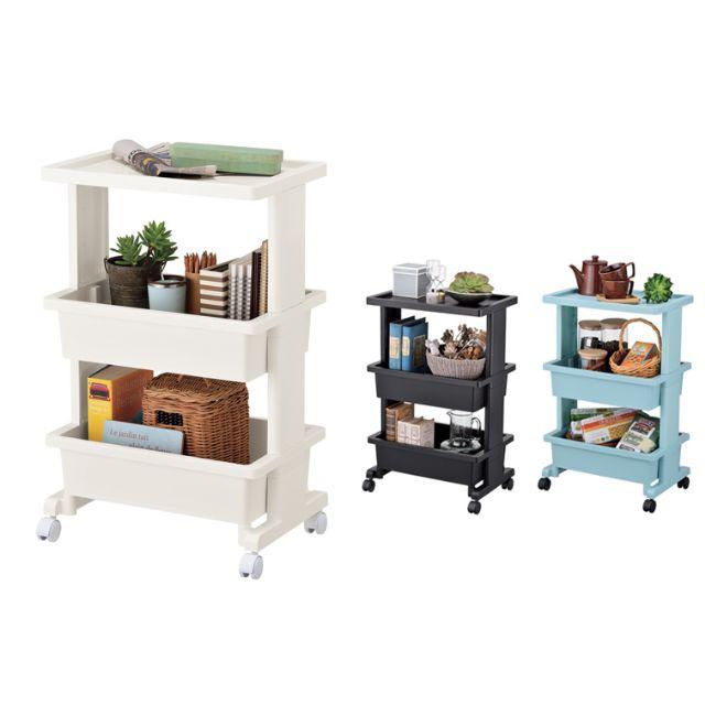 JEJアステージ 収納ラック ランドリーラック サイドテーブル 3段 幅