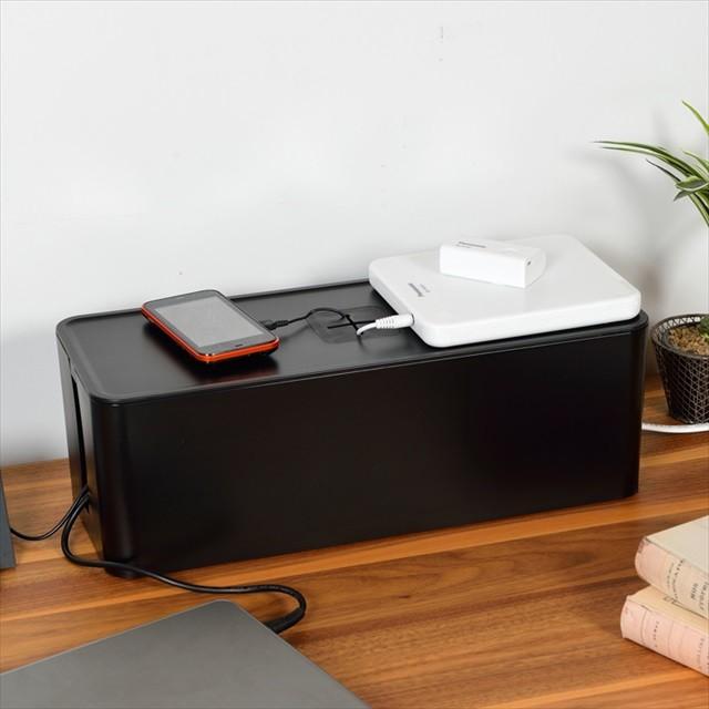 JEJアステージ ケーブルボックス 大型 コードケース 幅16cm 奥行41.5cm