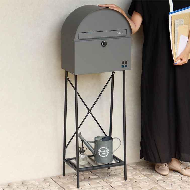 新品！スタンドポスト スタンドポスト Karon カロン おしゃれ 軒下 家庭用 スタンド ポスト