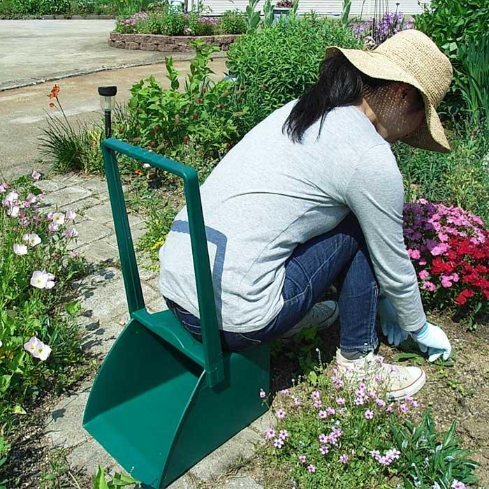 ちりとり 大型 ガーデニング 庭 園芸 座れる 幅28.5x奥行36.5x高さ67cm
