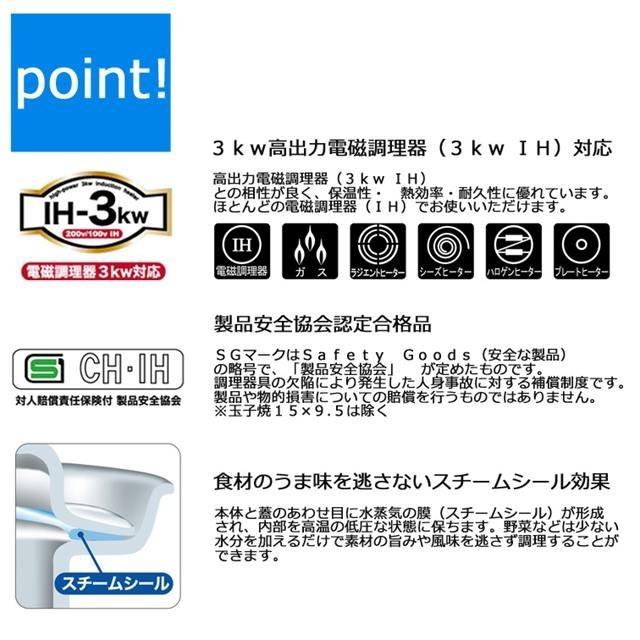 フライパン IH 24cm ガス火 IH対応 深型 深め ステンレス アルミ 日本製 国産 保温 15年保証 蓋付き 鍋 お弁当 料理 3層構造 エテルナ ウルシヤマ金属工業の画像