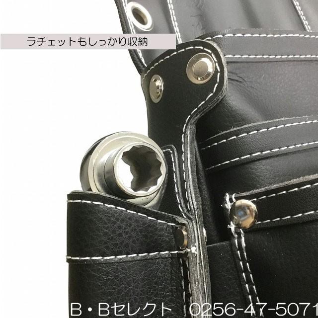 BEST TOOL 腰袋 釘袋 極匠 GL-05B 黒牛革釘袋 大 工具差し付
