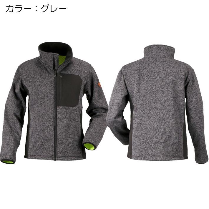 防寒着 メンズ 作業着 おしゃれ ジャケット アウトドア キャンプ 防寒 8302 防風ニットジャケット ニット ポリエステル 冬用 作業服 防風 秋冬 ミドルレイヤー | カジメイク | 04
