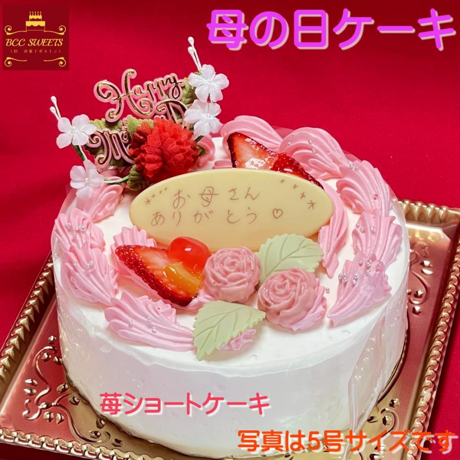BCCスイーツ 母の日 ケーキ 生クリームケーキ 5号 ピンクチョコデコ 母 