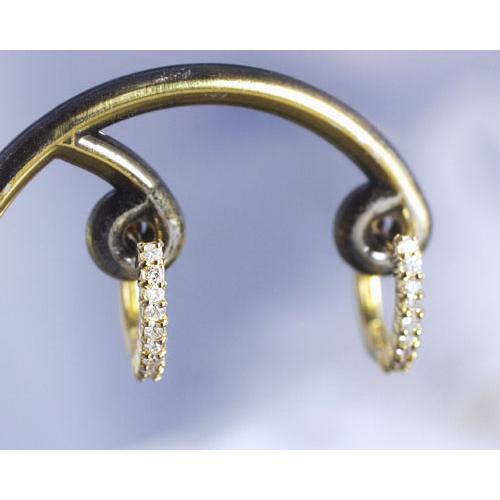 ダイヤモンド 0.15ct アイライン ピアスK10 K18イエローゴールド 4月 