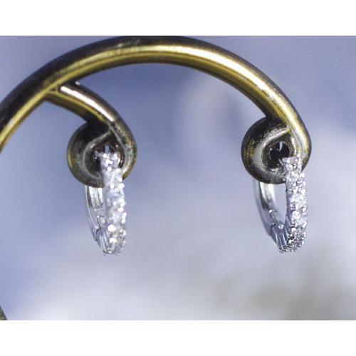 ダイヤモンド0.2ct アイライン ピアス K18ホワイトゴールド 4月誕生石 