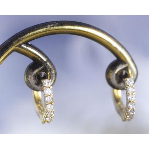 ダイヤモンド0.2ct アイライン ピアス K18イエローゴールド 4月誕生石